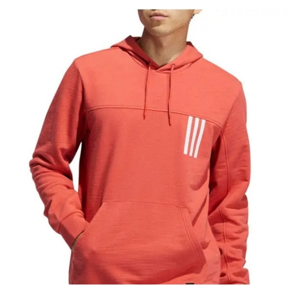 ADIDAS Post Game Loose Fit Crew Hoodie Red/Orange Size M